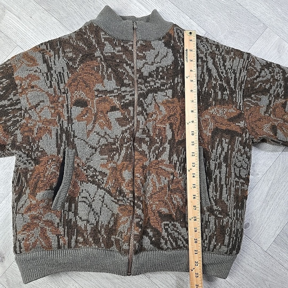 VTG Cabelas Large Wool Camo Sweater Realtree Lined Insulated Hunting Zip Jacket - Picture 11 of 16